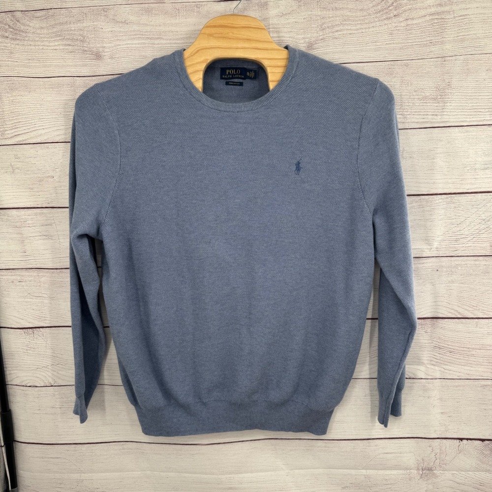 Polo Ralph Lauren Pima Cotton Sweater Crew Neck Pullover Blue XXL 2XL